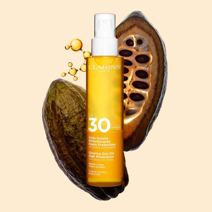 زيت للشمس لامع بحماية عالية SPF30